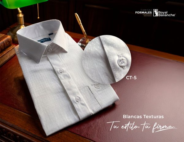Camisas Formales Blancas Texturas