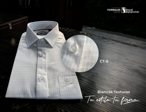 Camisas Formales Blancas Texturas
