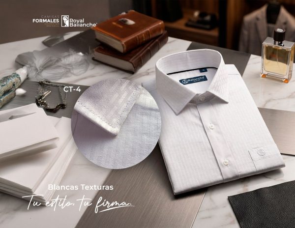 Camisas Formales Blancas Texturas