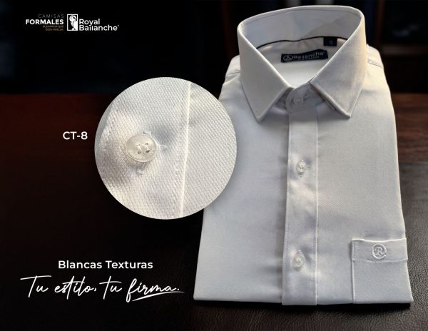 Camisas Formales Blancas Texturas